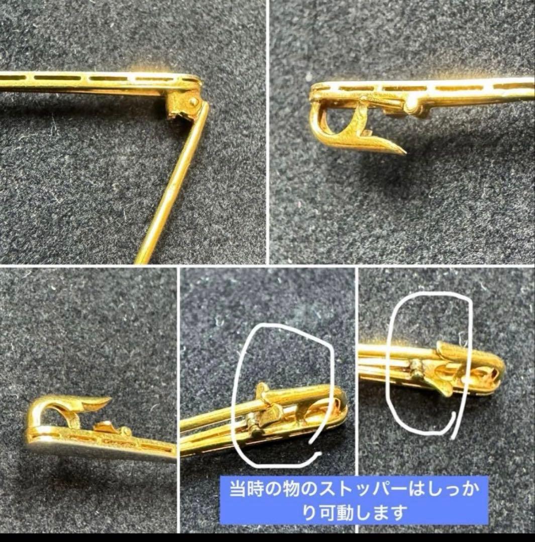フランス　アンティーク　18金　ダイヤ　ブローチ　元箱つき。