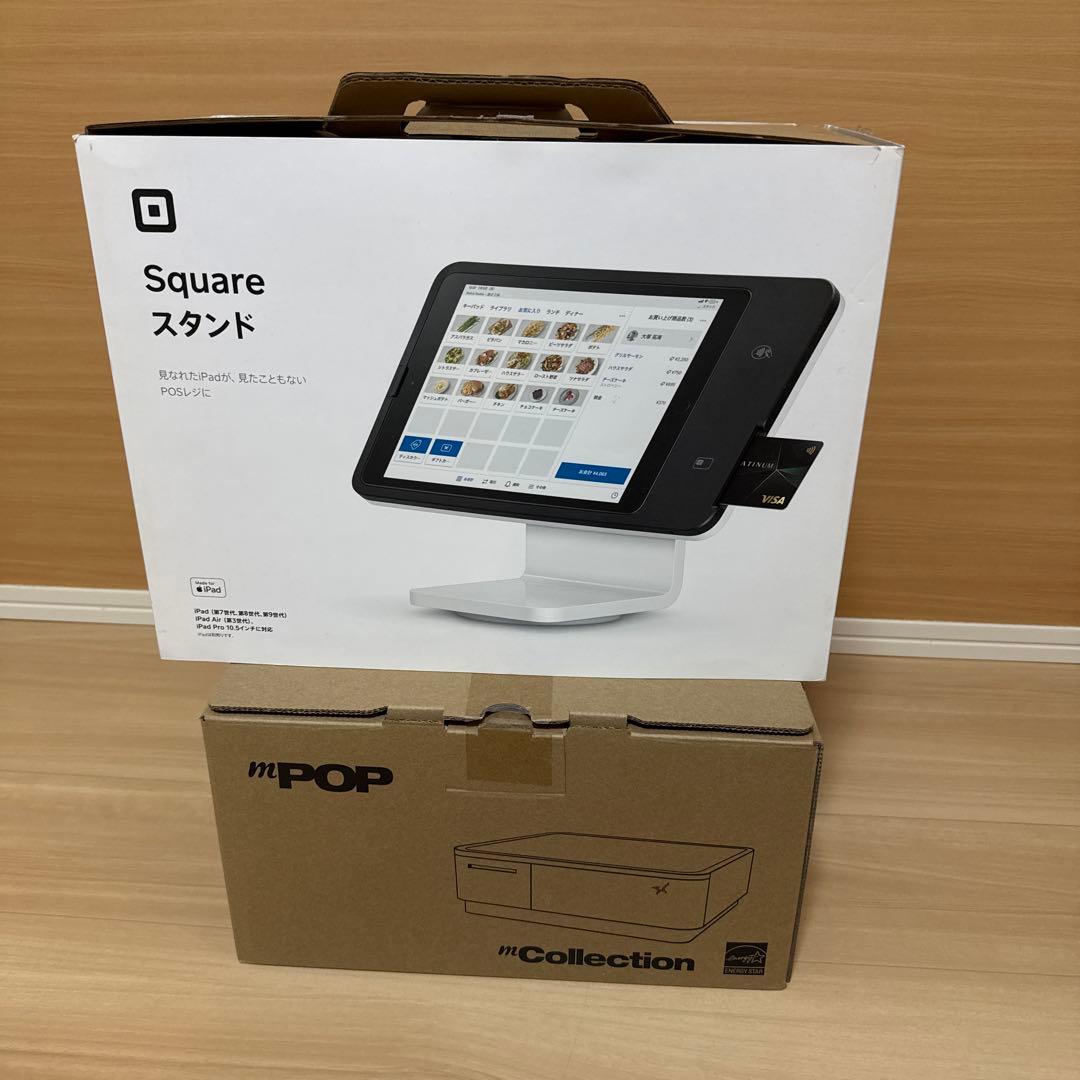 Square スタンド ホワイト　ポスプリンターセット