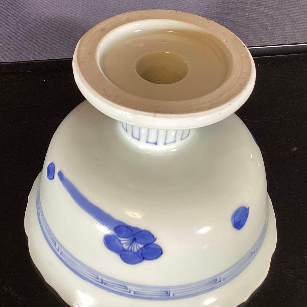 古伊万里染付　花づくし盃洗