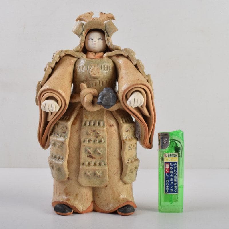 矢羽多英子作　五月陶人形　節句飾　置物　共箱　M　8732