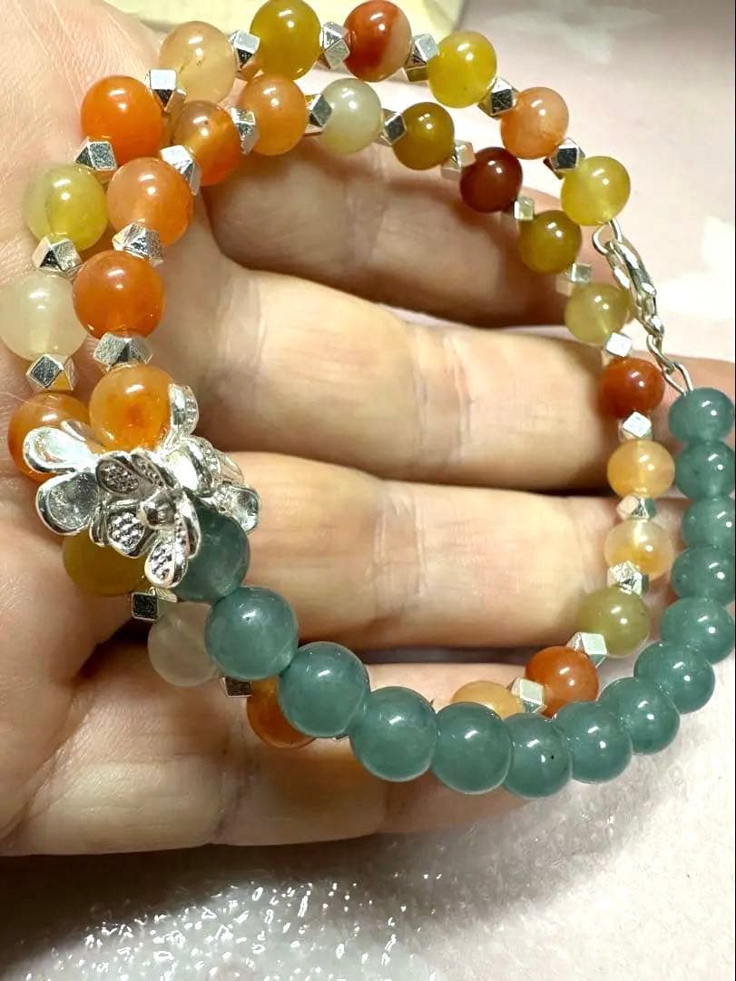 値下げ！ハンドメイド 多色 天然石 ビーズブレスレット9個