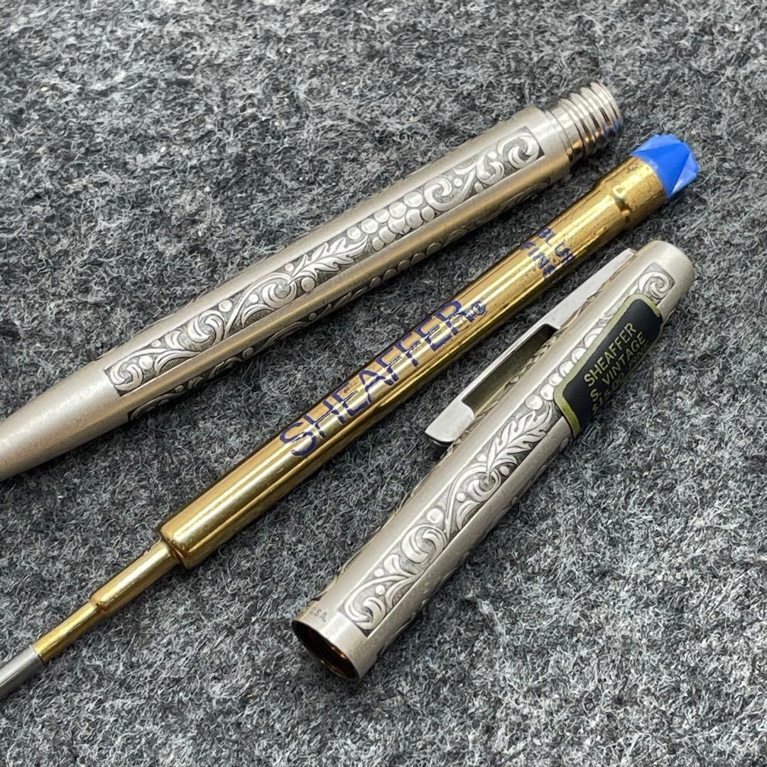 PE761□SHEAFFER クリップノック式 ボールペン スターリングシルバー