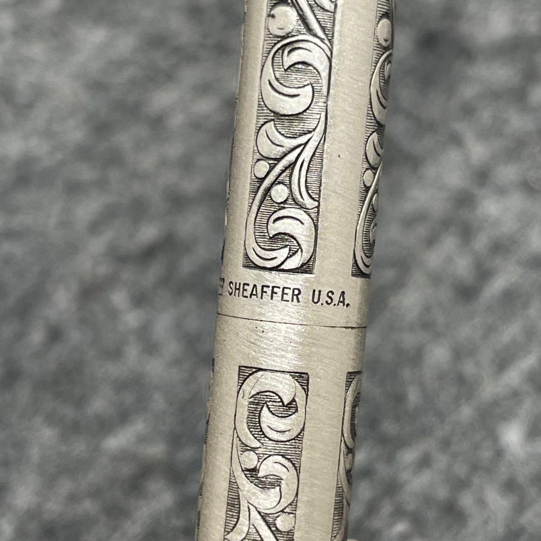 PE761□SHEAFFER クリップノック式 ボールペン スターリングシルバー