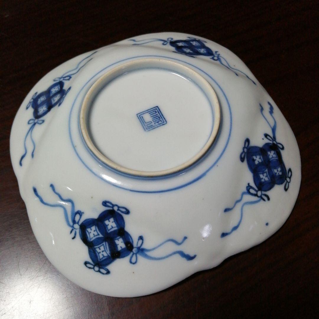 伊万里　変形四方皿　5枚　14cm　幕末〜明治期