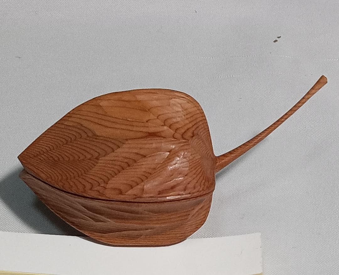 茶道具　飛騨高山伝統工芸　一位一刀彫　勝山作　鬼灯香合　美品！！