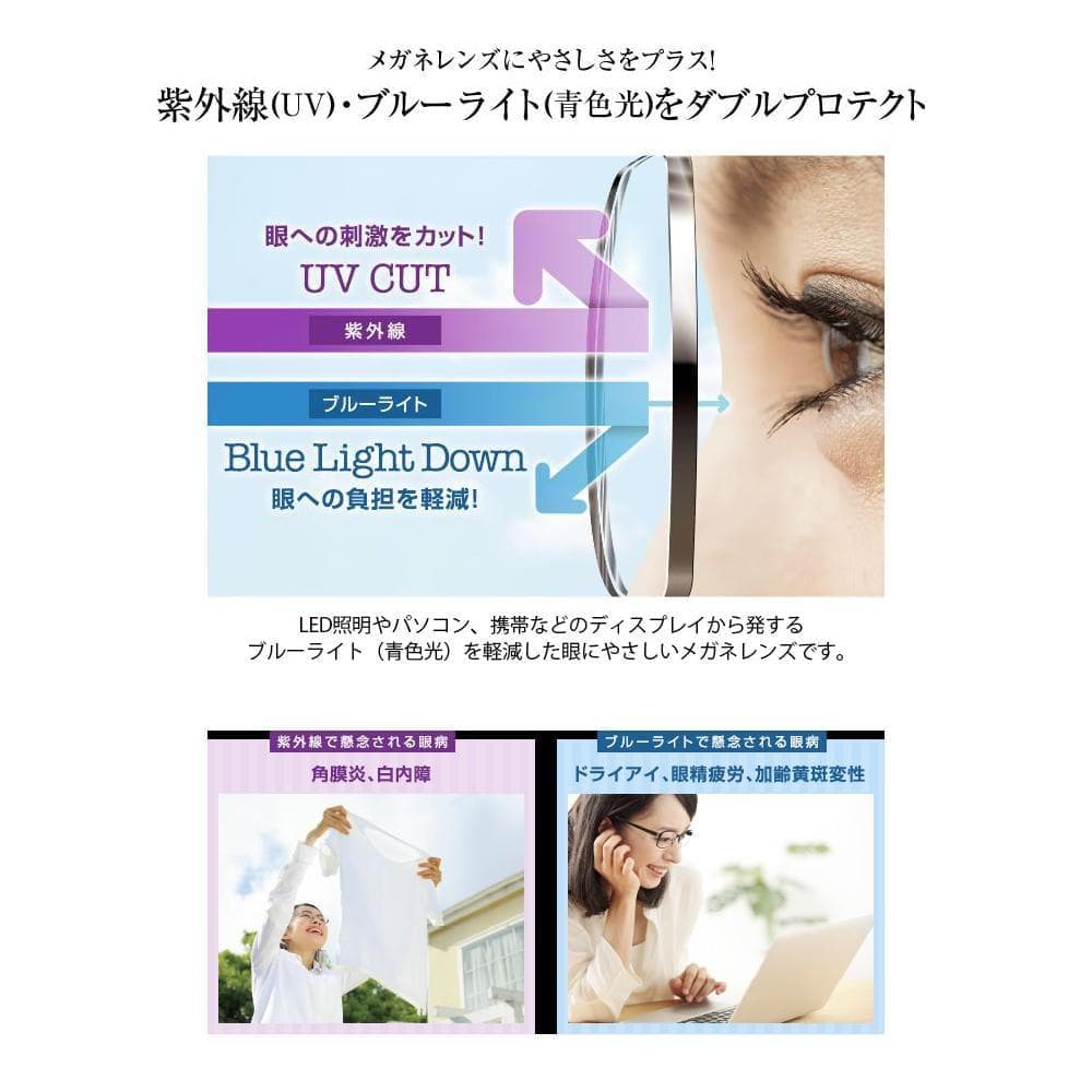 度付き無料 ブルーカット 薄型レンズ付き ウェリントン 鯖江メガネ AK102