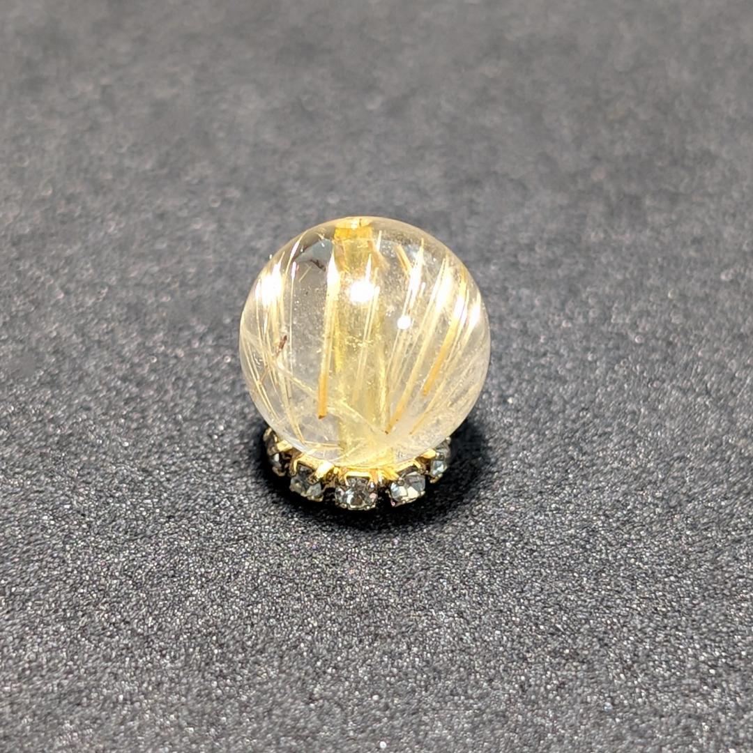 一点物【迫力満点】タイチンルチル 10ミリ 粒売り 貫通穴あり お守り