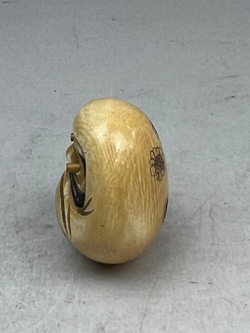 ［珍品］広之在銘　極上だるま根付￼ 25g 送料込み