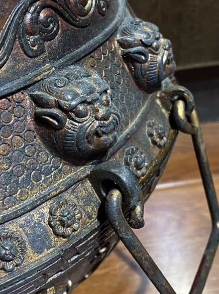 銅器 仏教三本足 龍鳳香炉 古美術 コレクション品 銅製 工芸品 彫刻装飾品置物