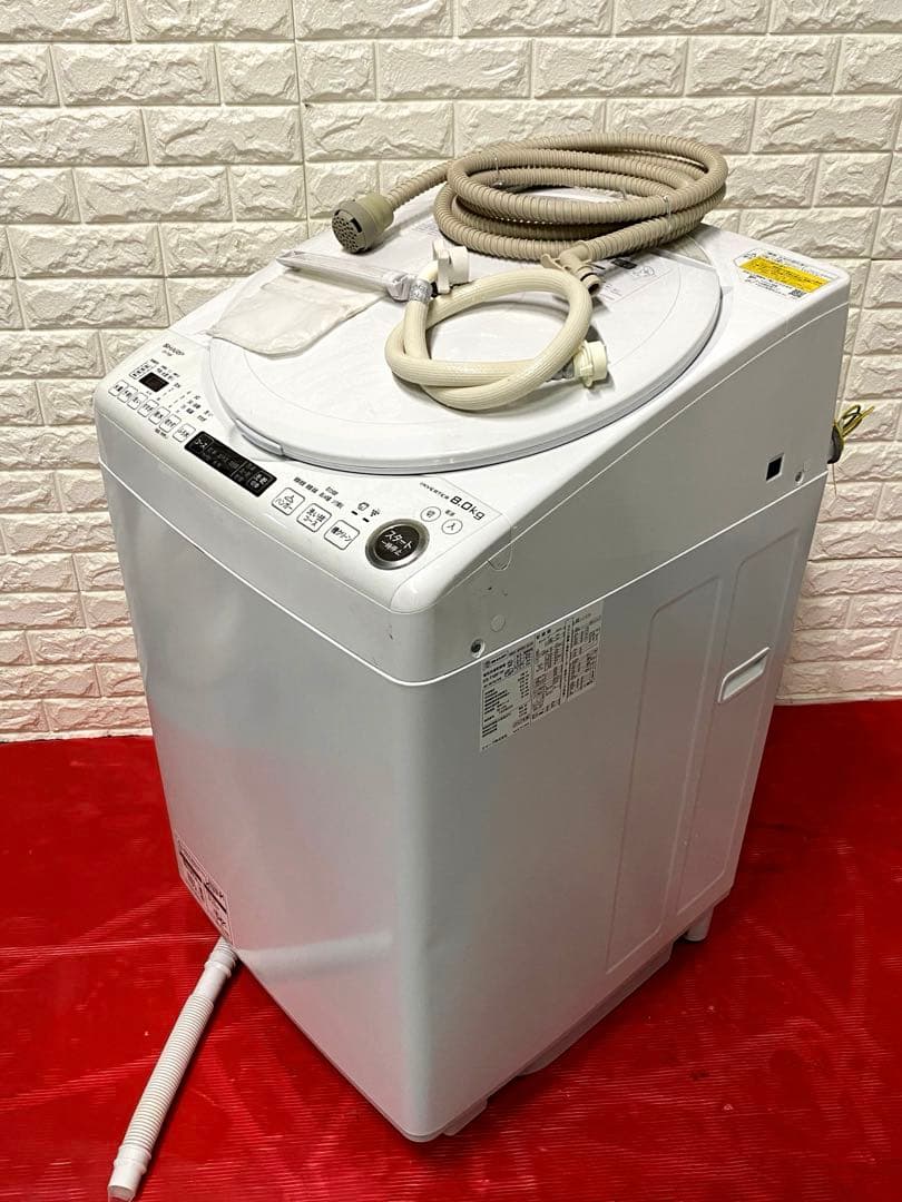 シャープ　SHARP 縦型乾燥洗濯機 洗濯　ヒータ乾燥 ES-TX8F-W