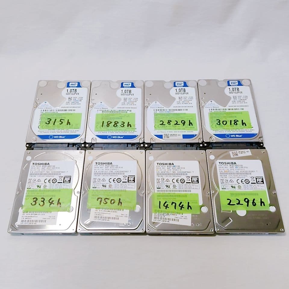 2.5インチ内蔵型HDD 1TB(1000GB)×8個　正常動作品
