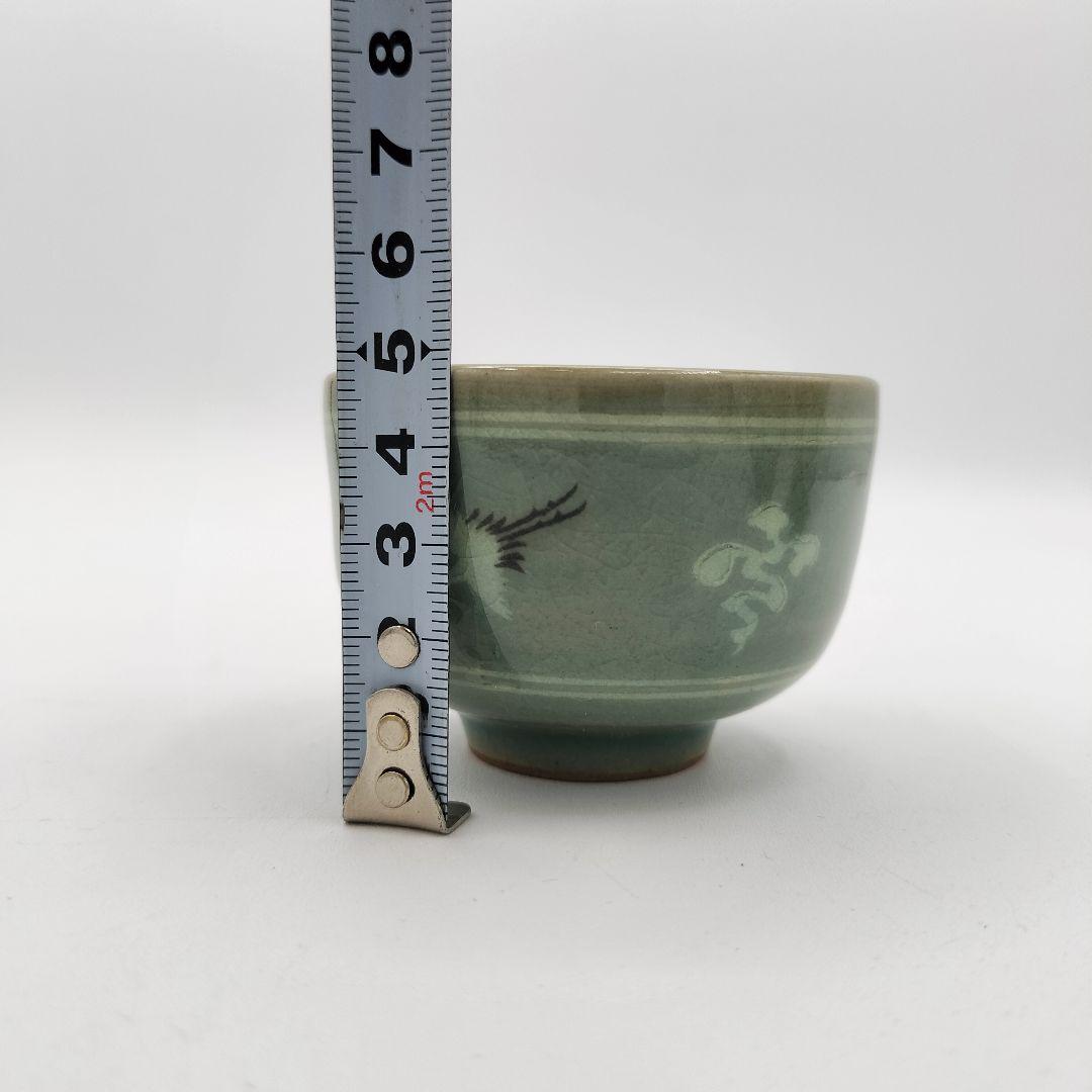 771 汲み出し 青地雲鶴 漢青金福漢 木箱　茶道具 茶道 煎茶道具 茶碗