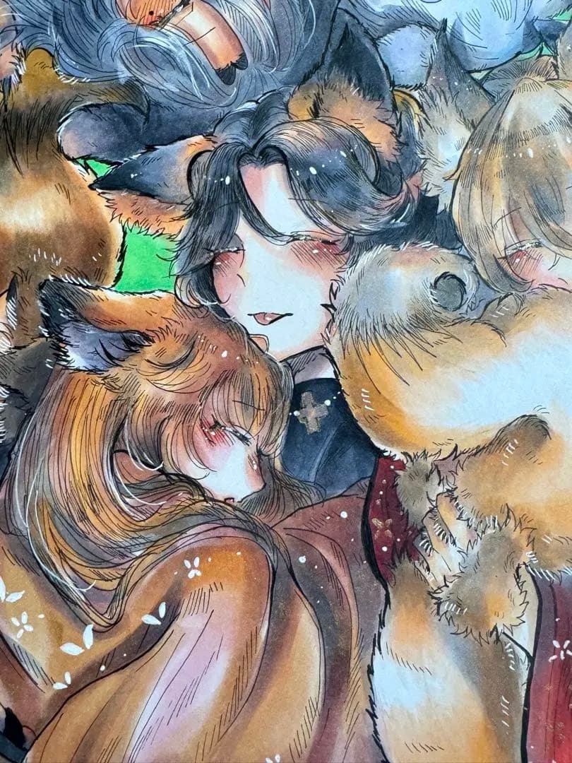 創作キャラ 妖狐達 イラスト