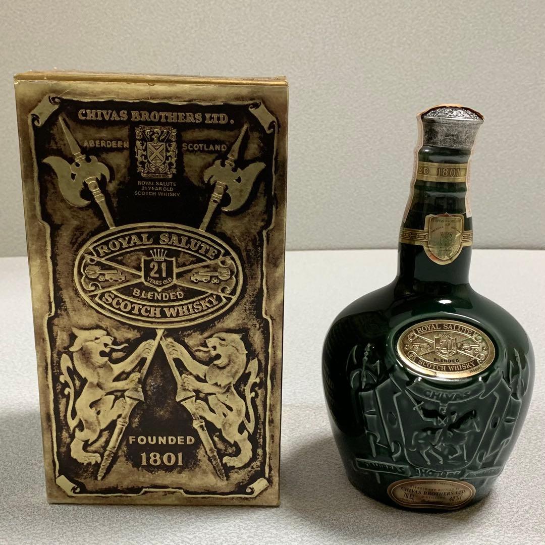【未開栓】ロイヤルサルート 21年 緑 スコッチウイスキー シーバス 古酒 陶器