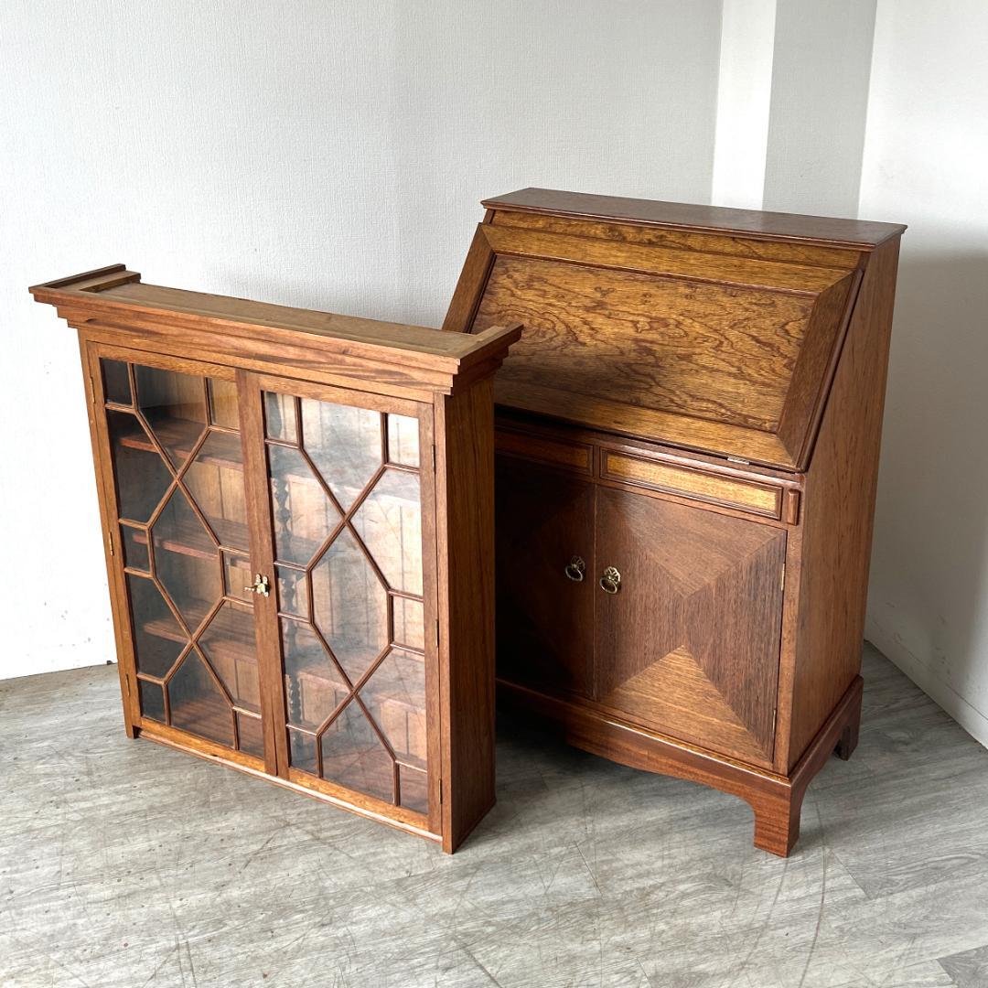 イギリス アンティーク家具 ビューローブックケース　机 1950年頃 023B