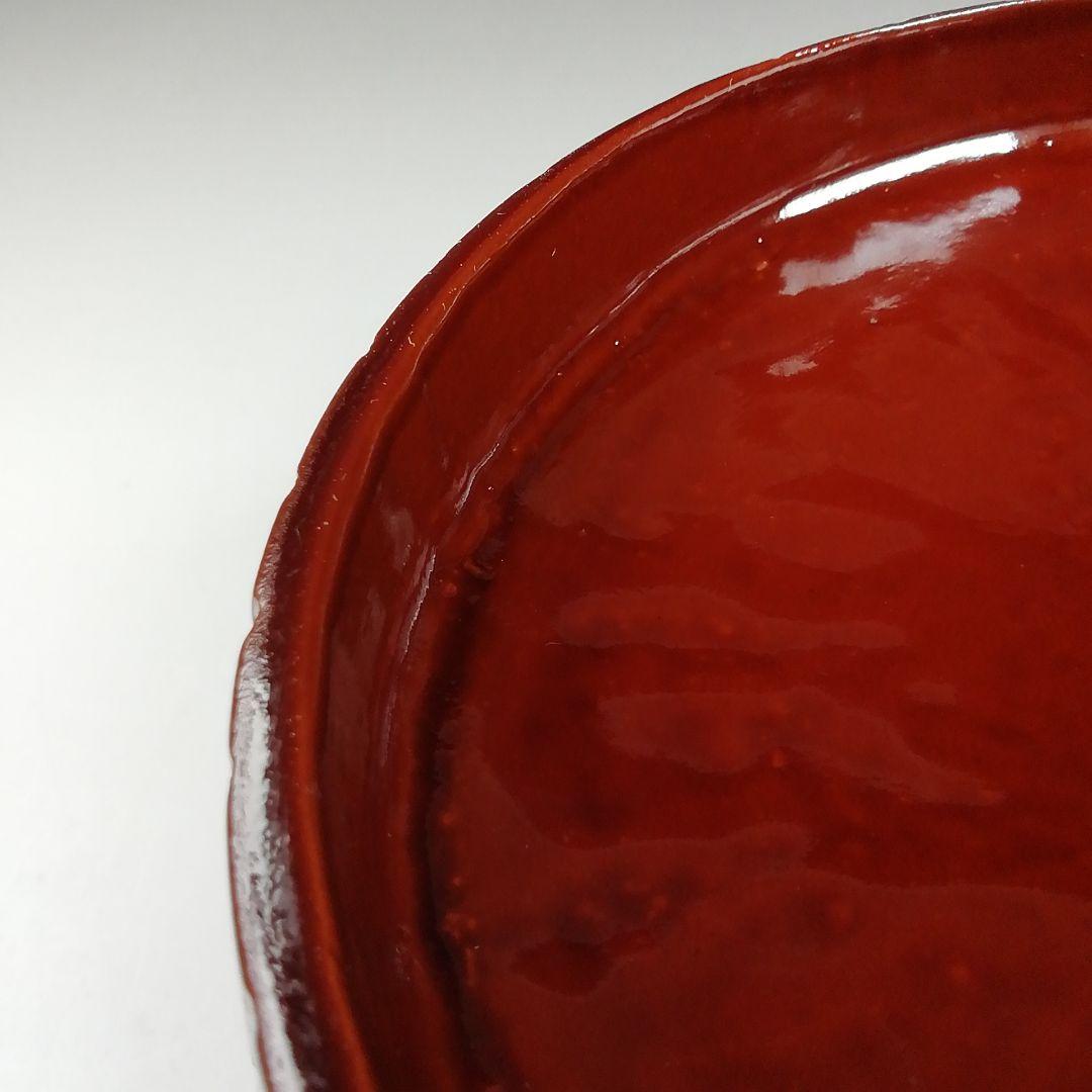 Ｗ１５８　建水　『溜塗　菊形建水』『竹師　宗甫 造』　共箱　茶道具