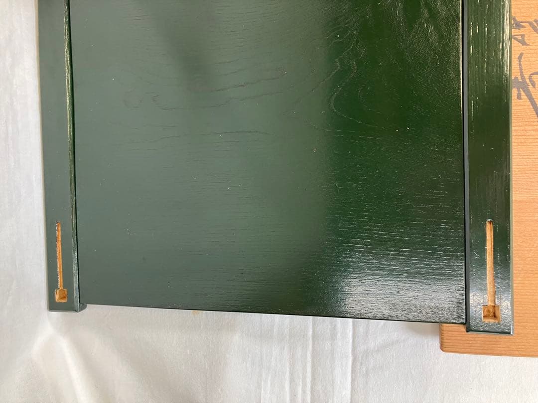茶道具　輪島塗　青塗　糸巻棚　小森克己　木箱
