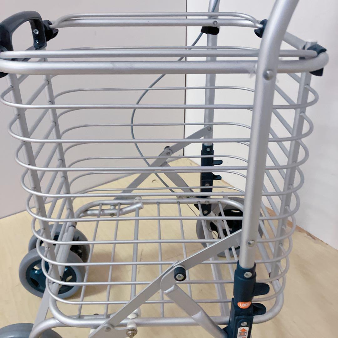 ユーバ産業　折りたたみ　アルミ　ショッピングカート　シルバーカート　ブレーキ付き
