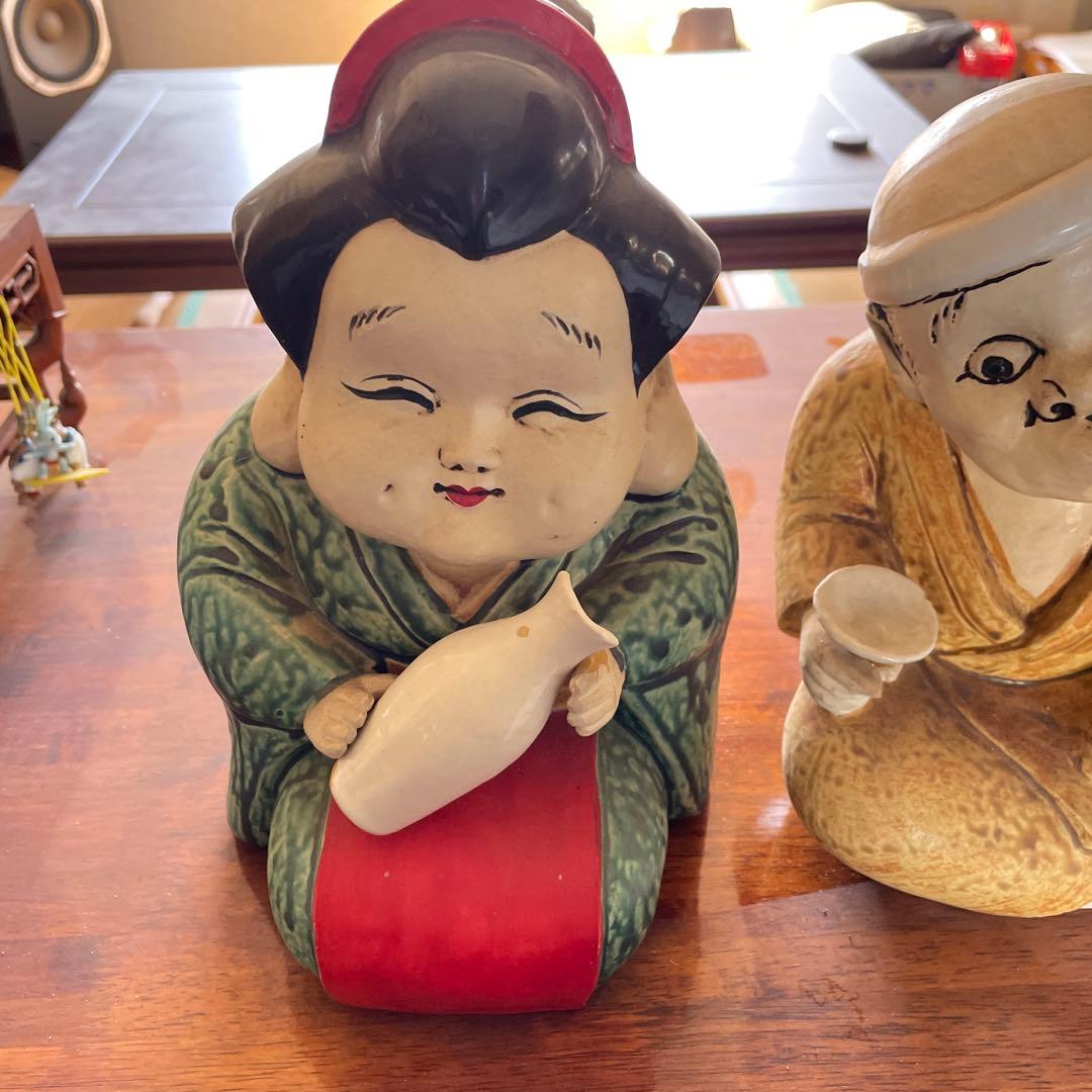 お福さん おかめひょっとこ 【大】 陶器製 お多福 子孫繁栄 安産祈願 御開帳