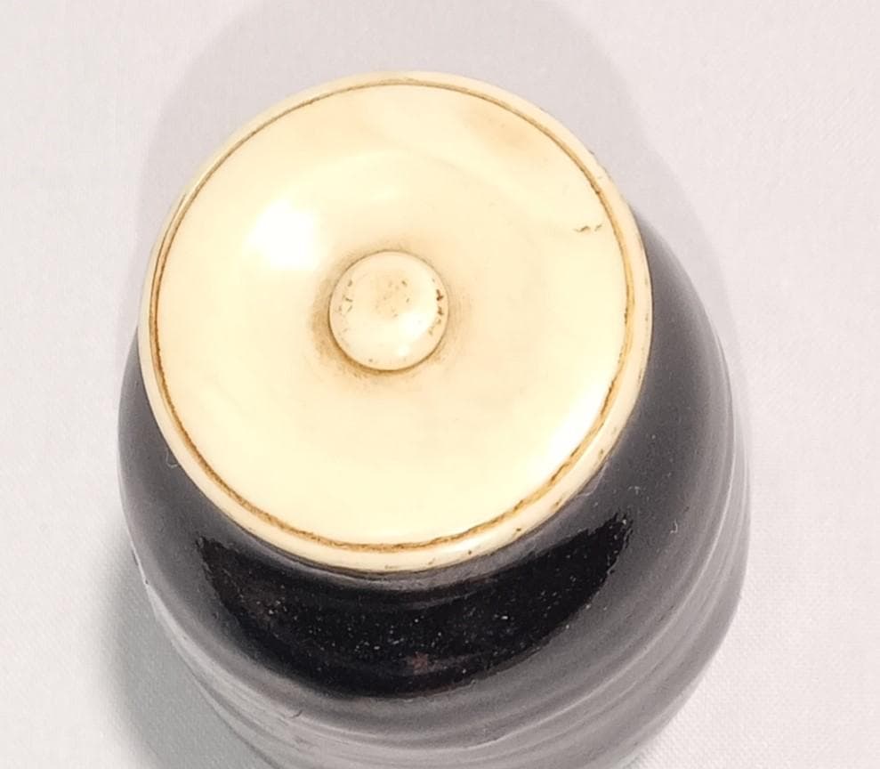 茶道具　時代物茶入　古瀬戸黒釉茶入　時代仕覆、時代箱付　骨董！！