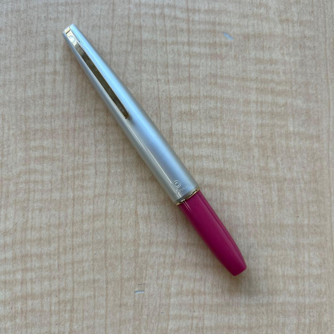 未使用 PLATINUM プラチナ万年筆 14K 昭和レトロ ポケット ピンク