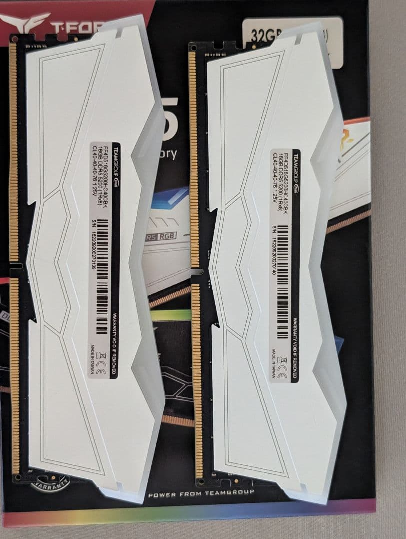 T-FORCE DELTA DDR5 32GB（16GB×2） 5200MHz