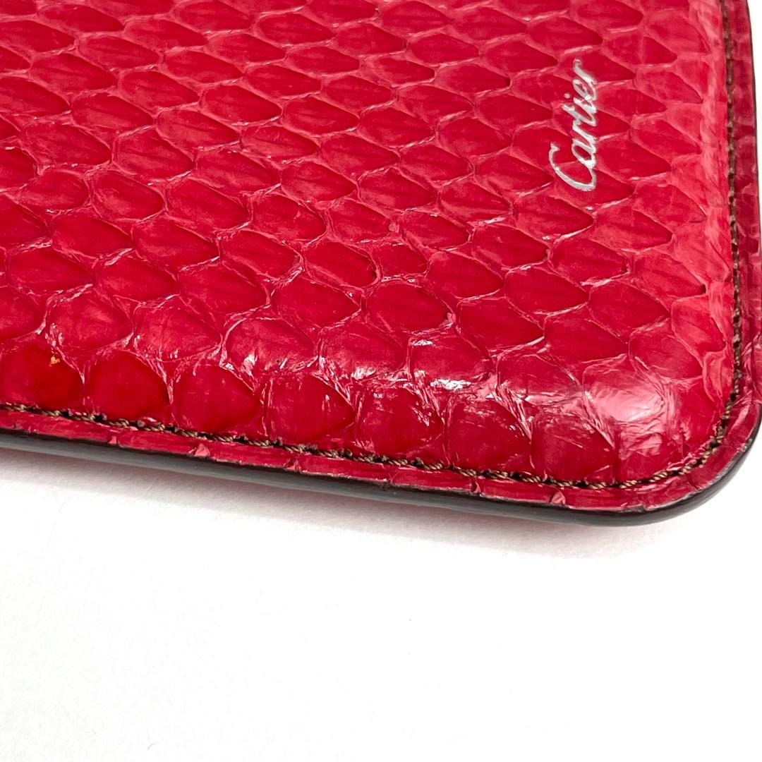 カルティエ Cartier パイソン スマホケース iPhone レッド 赤