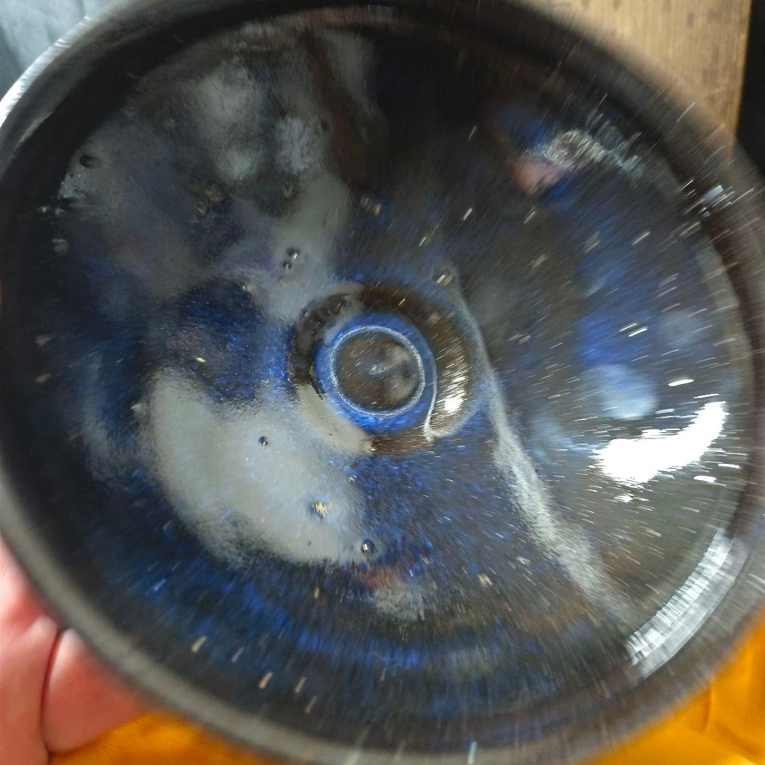 茶道具 油滴茶碗 京焼 瑞雲造 黒茶碗 時代箱 旧家蔵出し コレクター放出美品