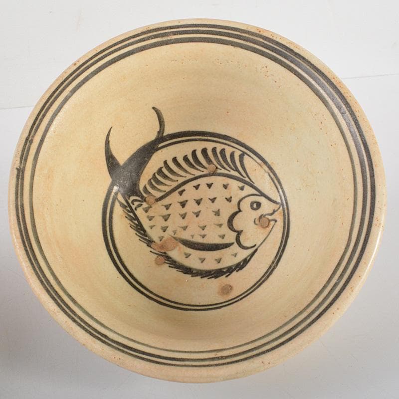 中国　磁州窯白磁　鉄絵魚文　鉢　碗　3点まとめて　C　R5531