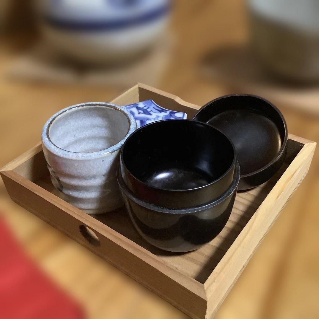 茶道具セット 花模様の茶碗付き