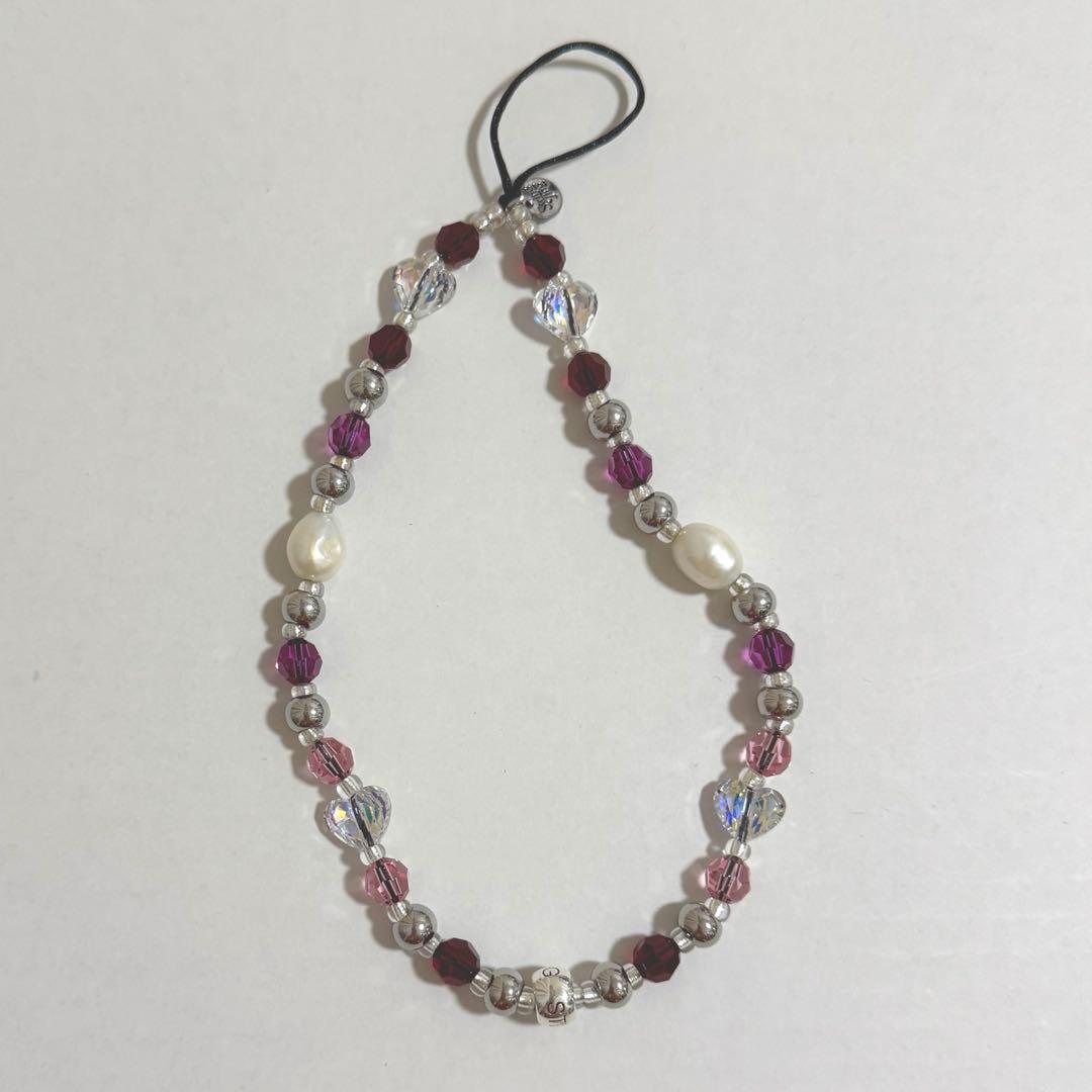 【正規品】stringting　ストラップ　クリスタル×パール