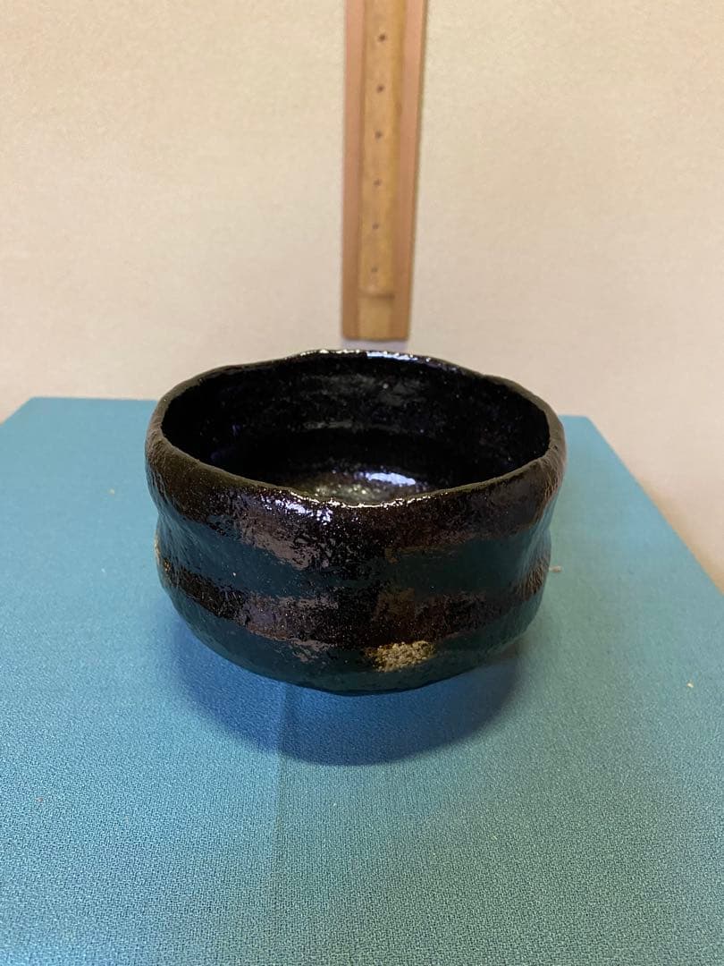 茶道具/黒茶碗 小川長楽 『黒 松声』 鵬雲斎書付 共箱