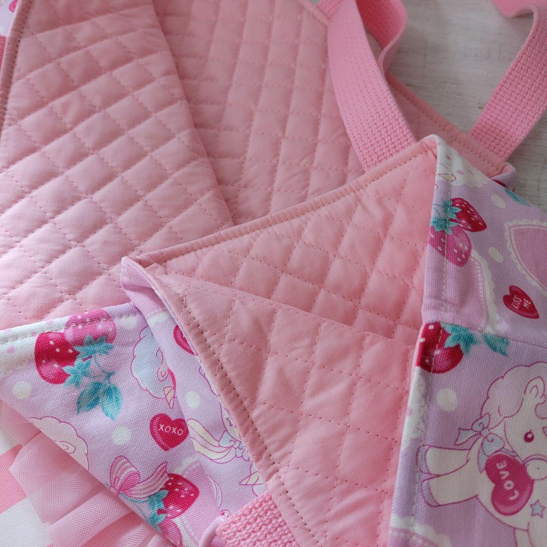 入園入学グッズ★ハンドメイド★レッスンバッグ上履き入れ★イチゴユニコーン