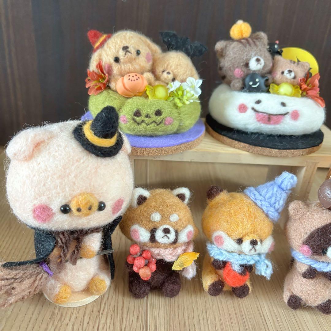 羊毛フェルト　専用　秋たぬき　きつね　レッサーパンダ　　　 ハロウィン