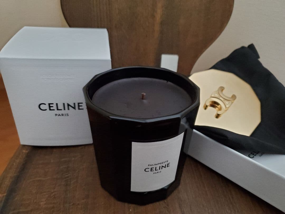 ◯CELINE セリーヌ キャンドル トリオンフ リッド スチール ゴールド◯