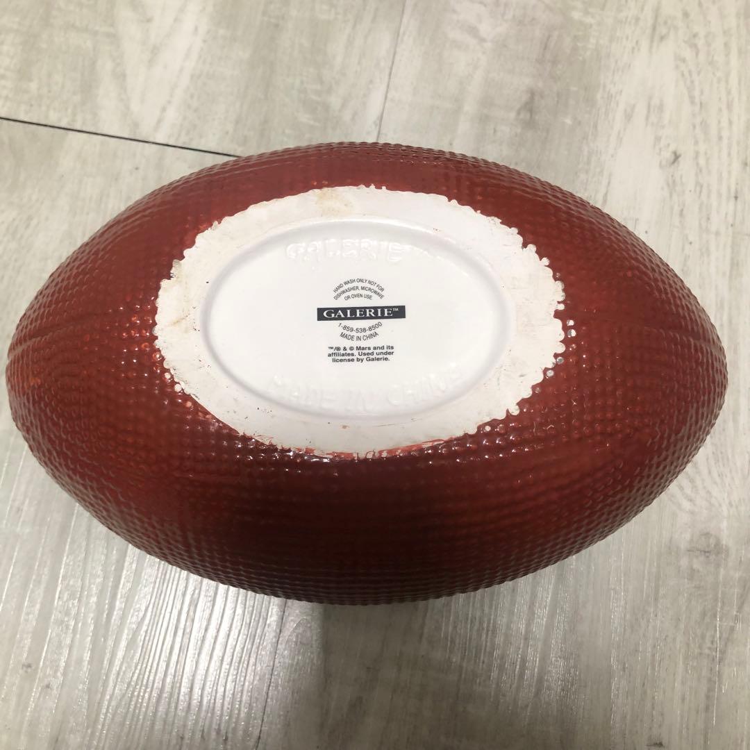 アメリカ限定スニッカーズラグビーボール型セラミック陶器クッキージャー小物入れ