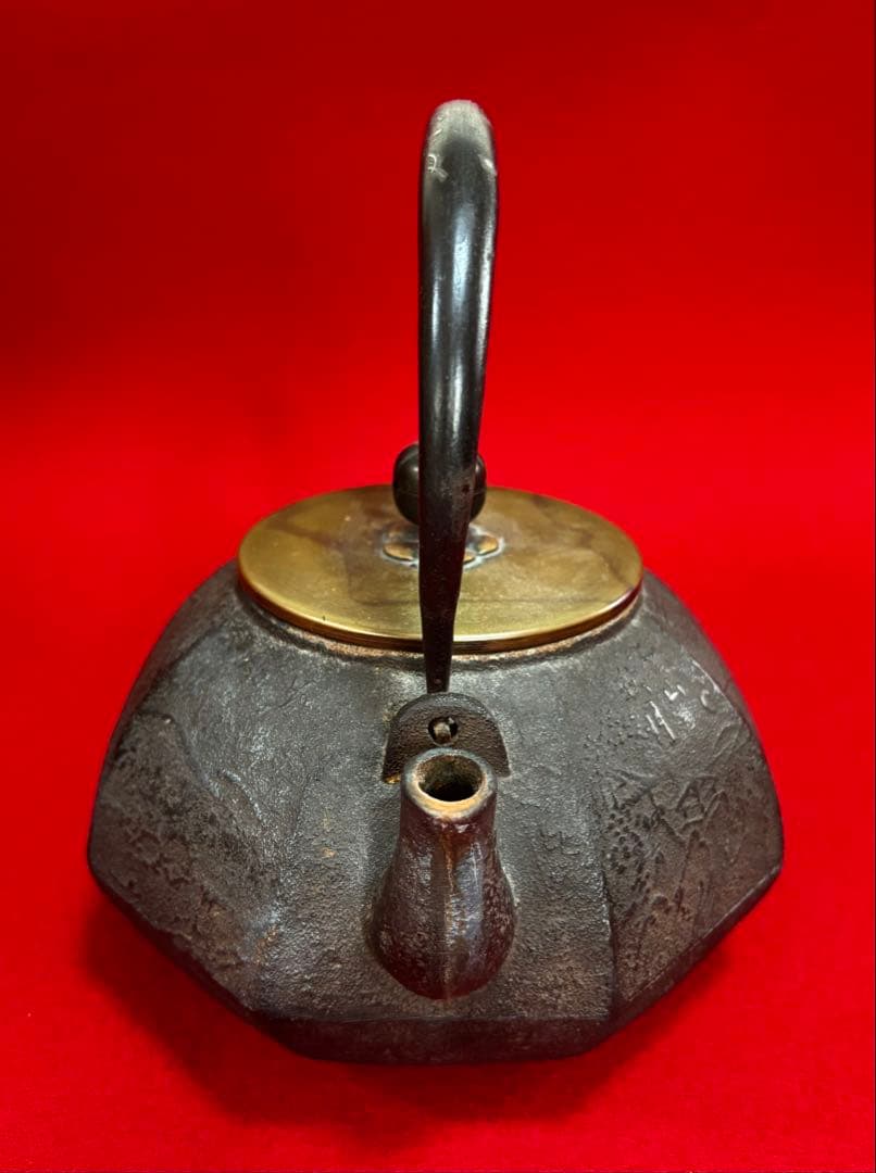 煎茶道具 近江八景図 鉄瓶 茶壺 急須 湯沸かし 茶器 茶道具 金属工芸