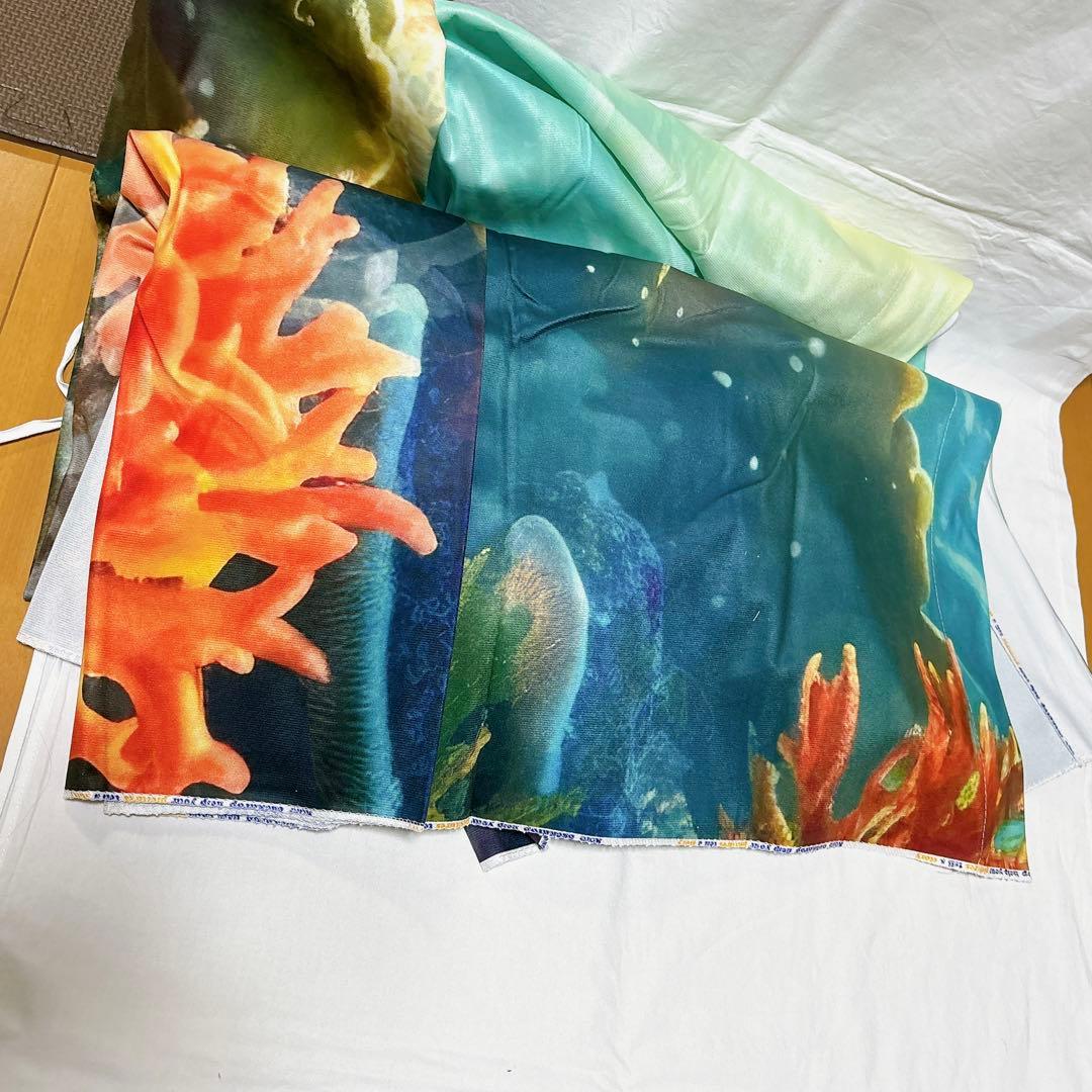 背景布深海魚珊瑚礁ブルー撮影用背景シート220x150cm 無反射スタジオ背景