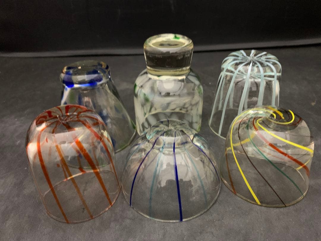 琉球ガラス　グラス　酒器　お猪口　冷酒まとめ売り6客