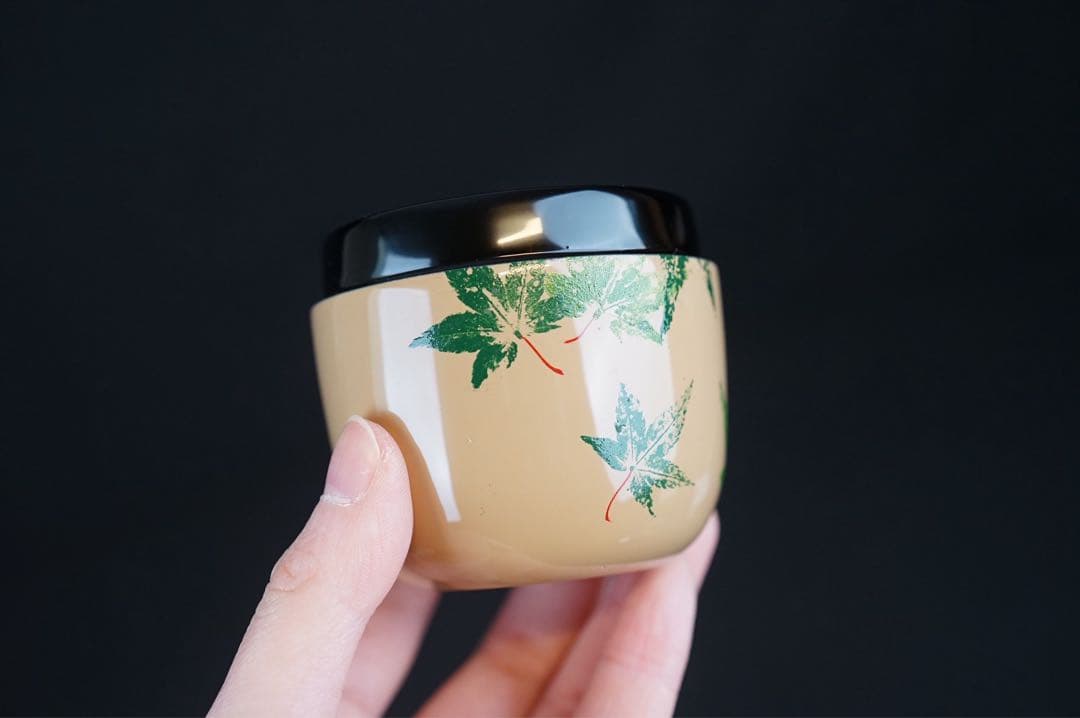 佐々木麗峰 白塗 青楓蒔絵 中棗 共箱 茶道具