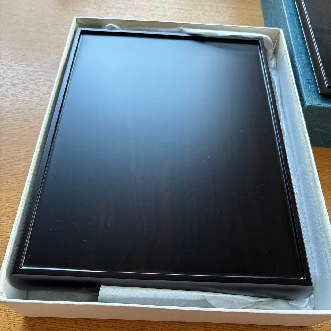 黒檀 文箱 昭和 アンティーク 新品未使用品 焦茶 艶あり超美品 高島屋