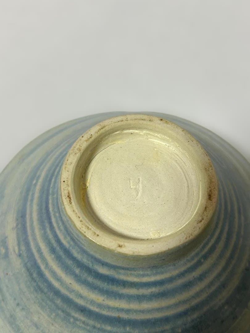 抹茶椀 平茶碗 作家 青 花弁縁 茶器 茶道具 茶の湯 在銘