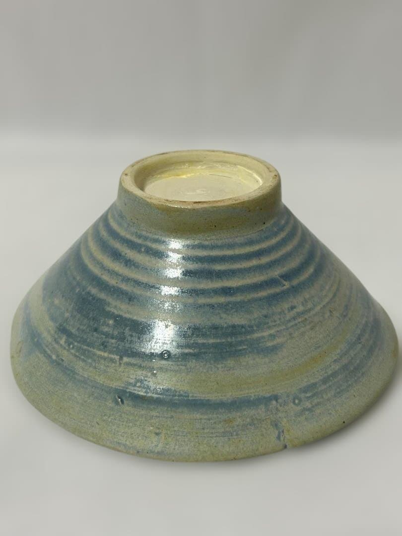 抹茶椀 平茶碗 作家 青 花弁縁 茶器 茶道具 茶の湯 在銘