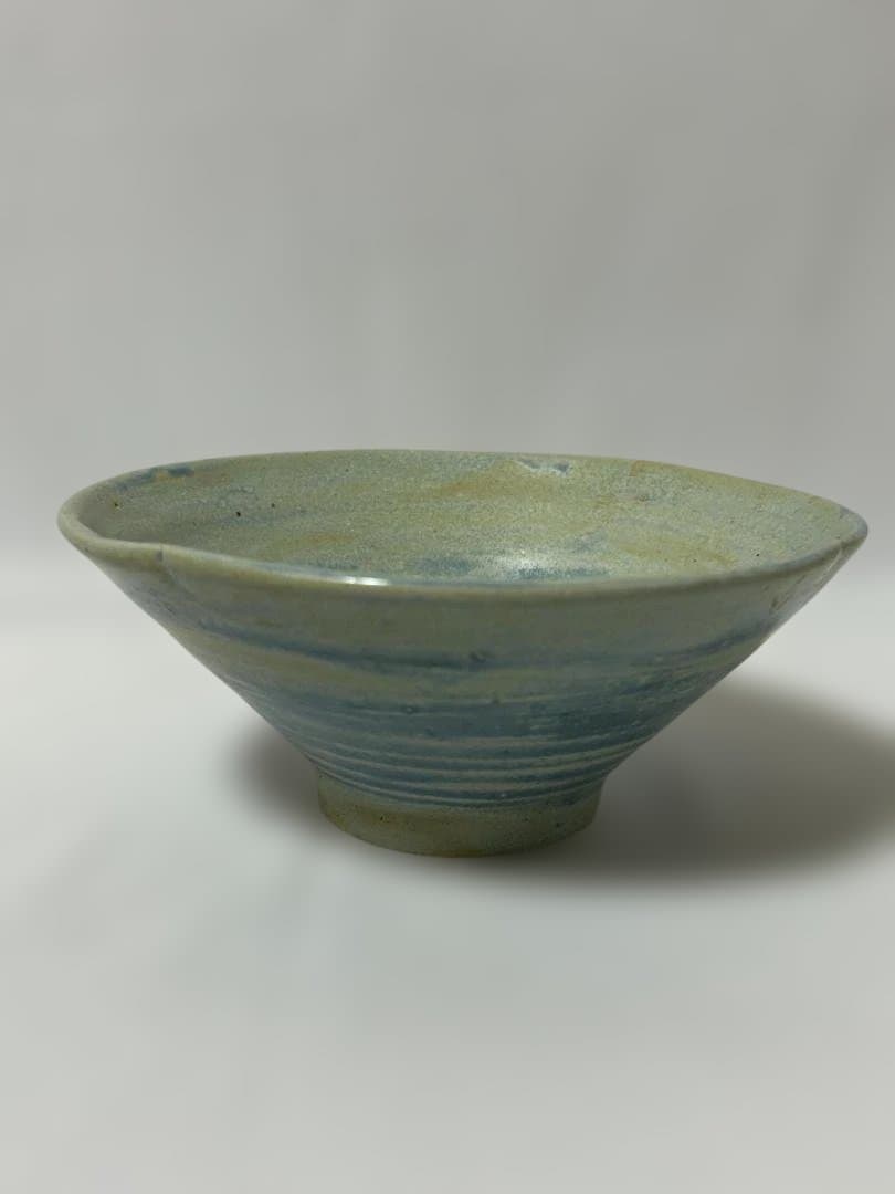 抹茶椀 平茶碗 作家 青 花弁縁 茶器 茶道具 茶の湯 在銘