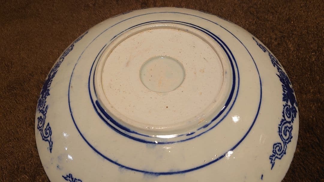 古伊万里　伊万里　染付　微塵唐草　唐草　大皿　菓子皿　１客
