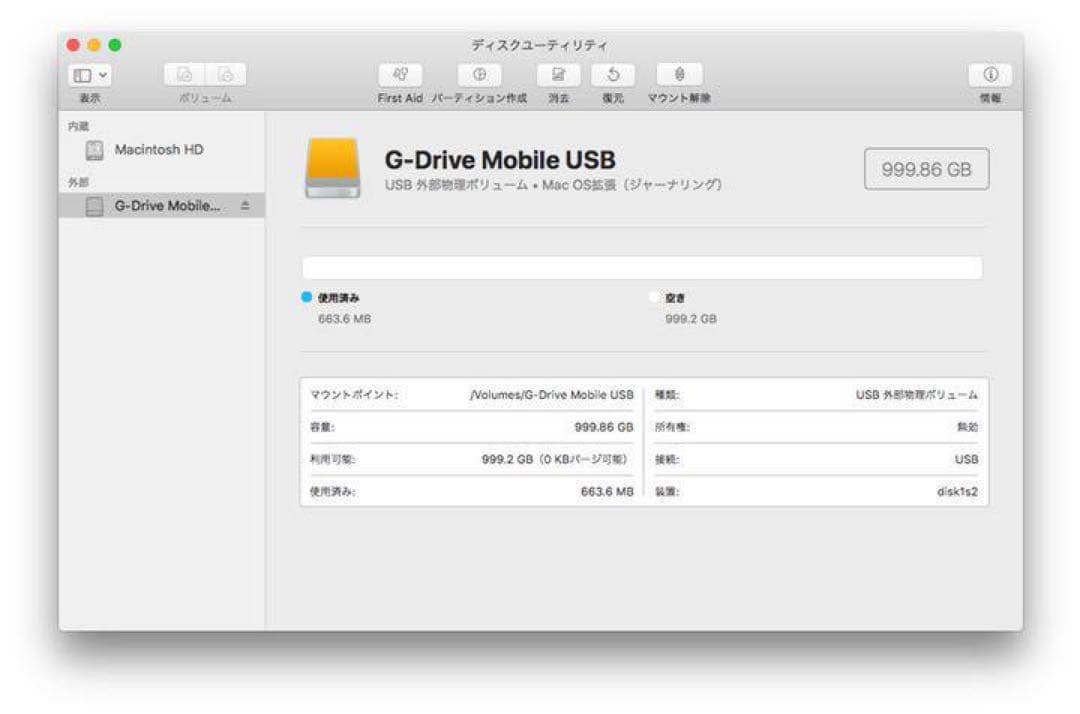 外付けハードディスク・ドライブ G-Technology 1TB G-DRIVE Mobile / USB3.0