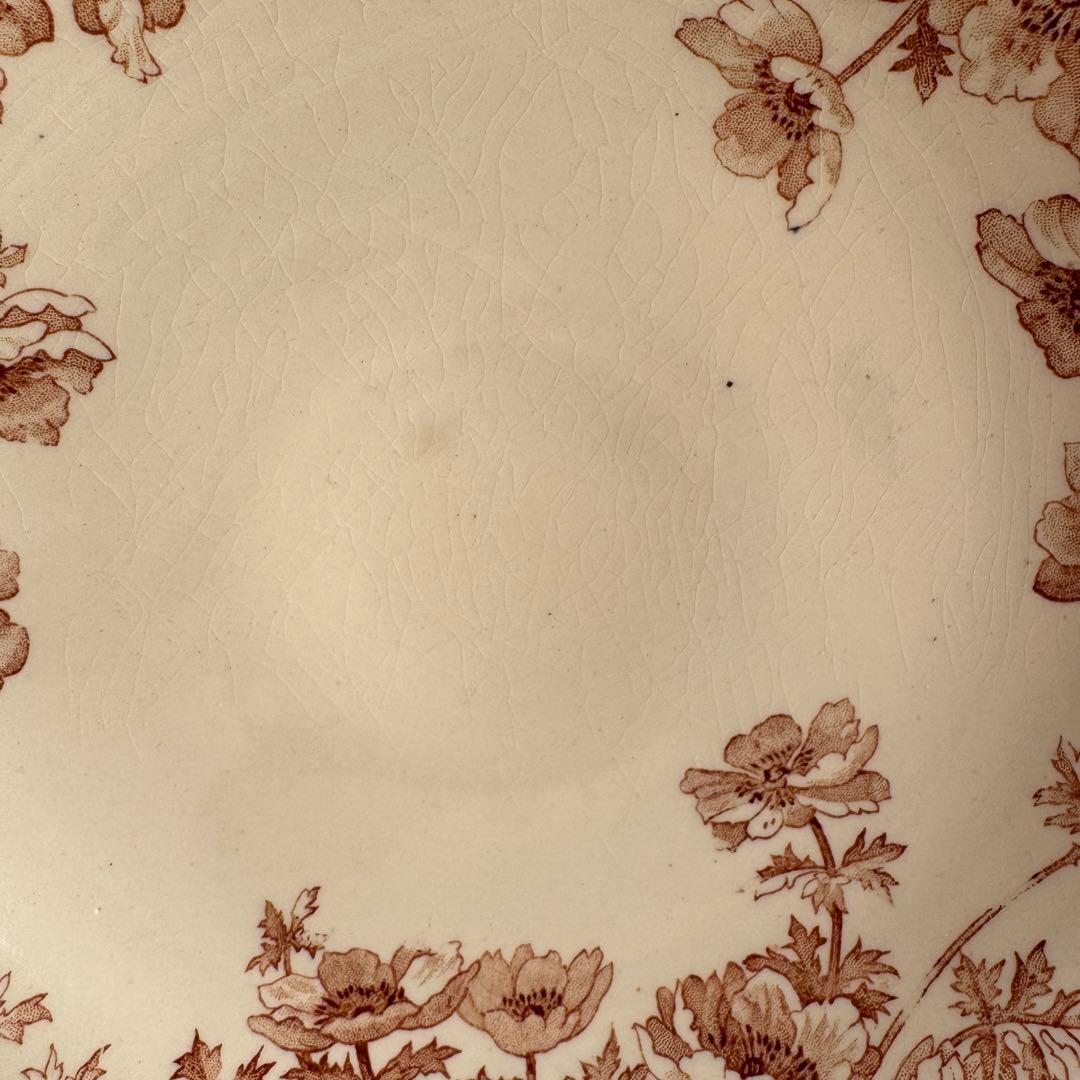 訳有　フランスアンティーク Gien ジアン Anemones ケーキスタンド