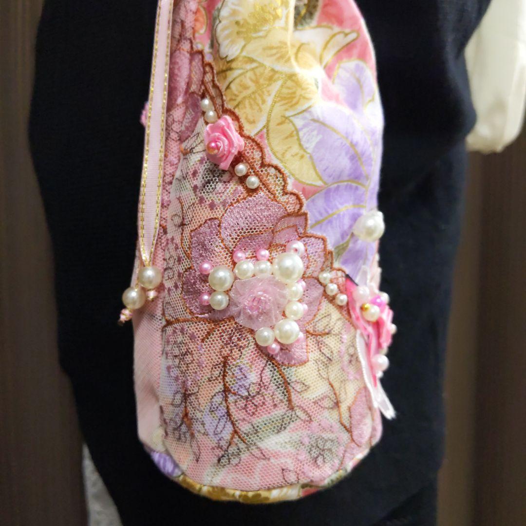 ペットボトルカバー　レース付きペットボトルカバー　巾着