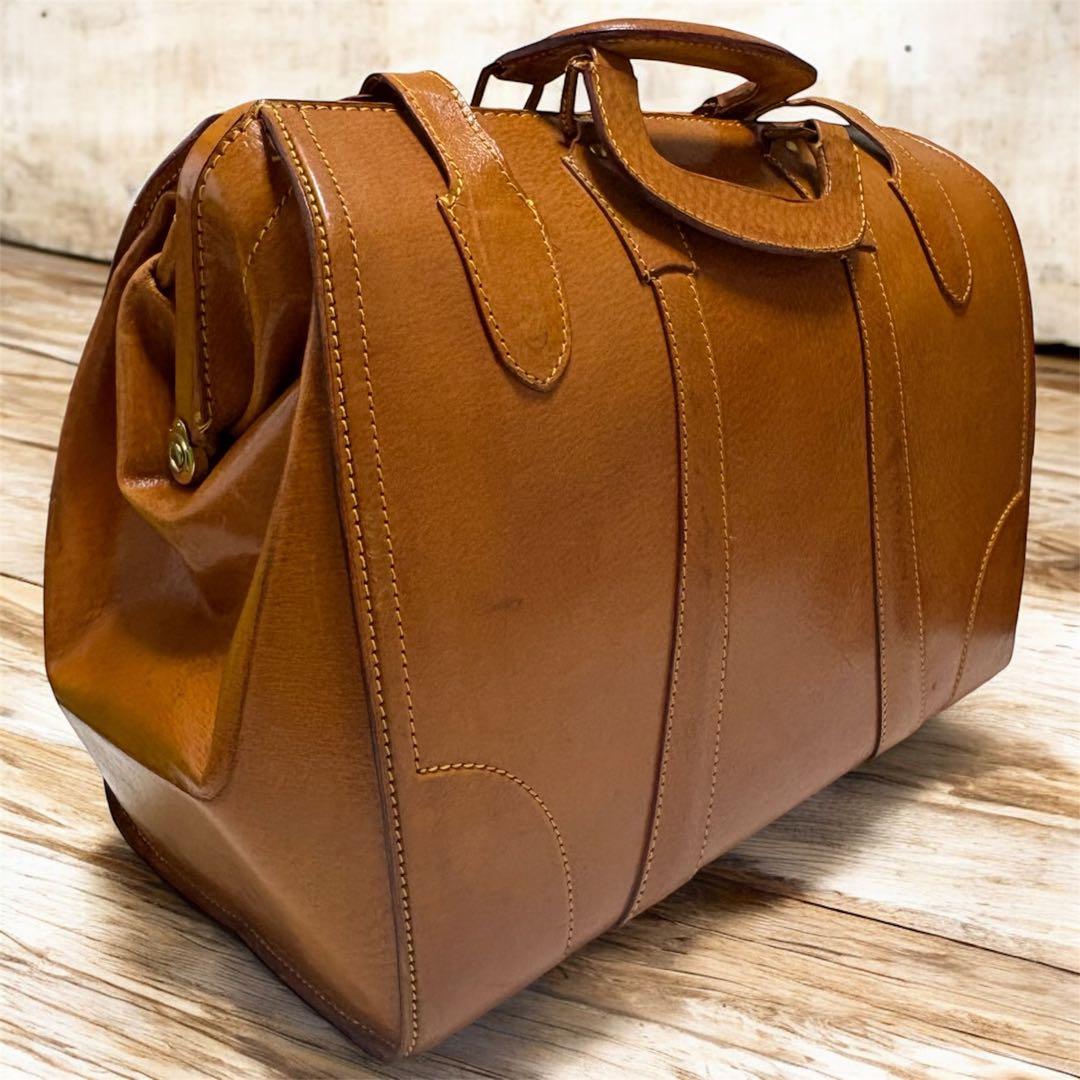 特価‼️美品　ボストンバッグ 本革　ドクターバッグ　昭和レトロ　鍵　保管袋付き