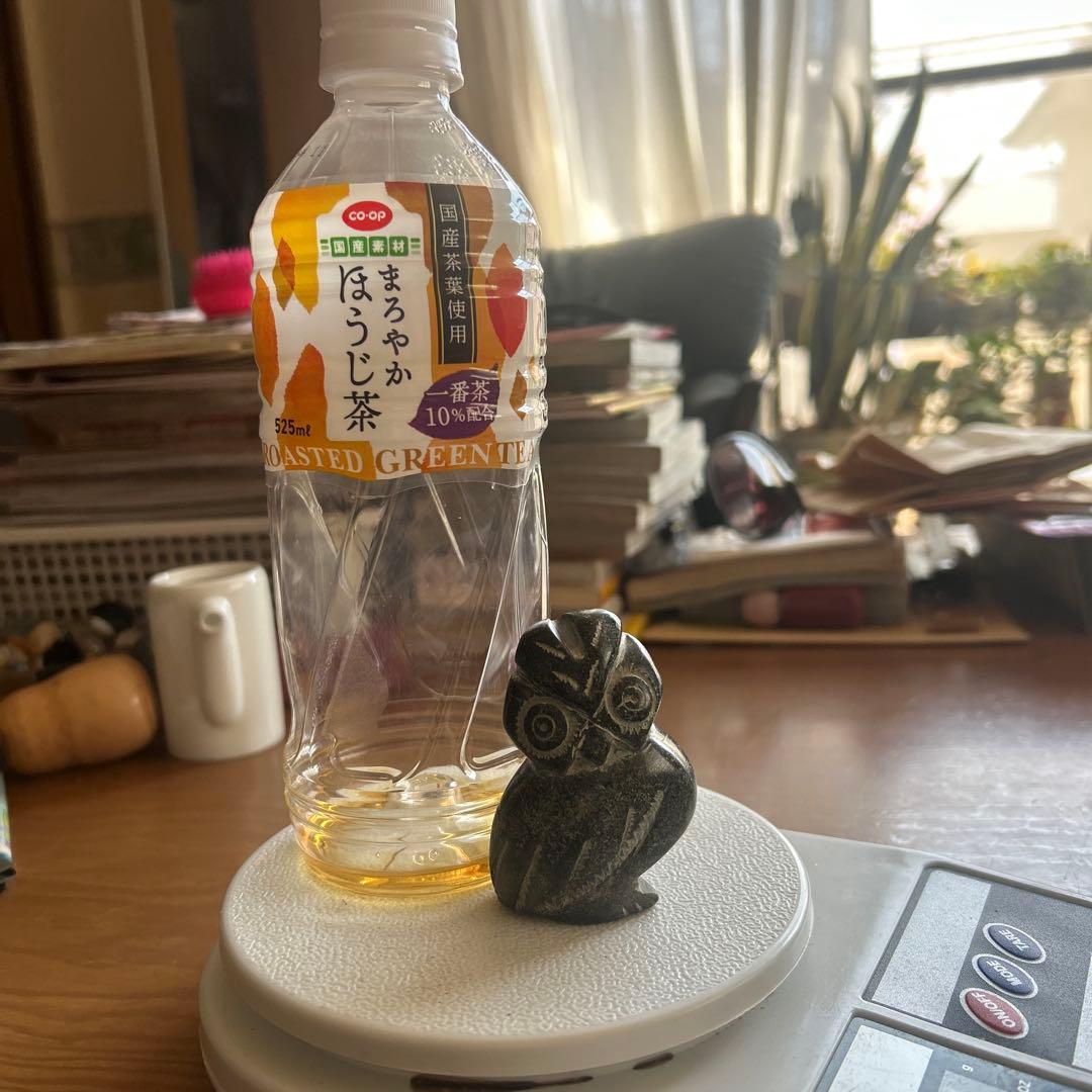 フクロウの石の置物 約7cm 御影石